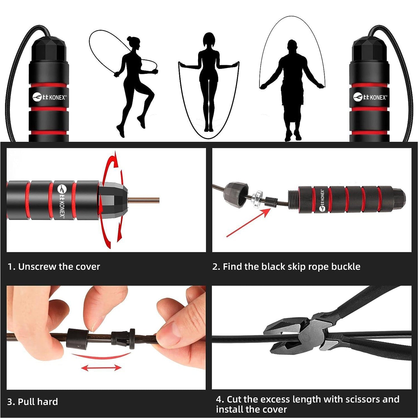 High-Speed Skipping Rope with Foam Padded Handles (1 Pc)